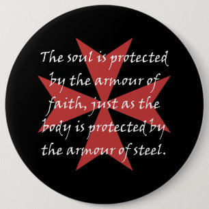 Chapa Redonda De 15 Cm Cruz de Templar