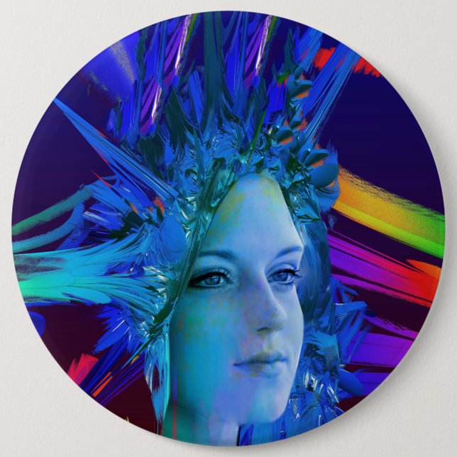 Chapa Redonda De 15 Cm Crystal espacial (Anverso)