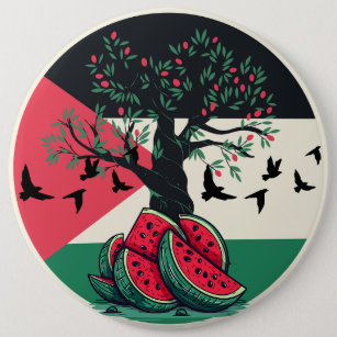 Chapa Redonda De 15 Cm cultura palestina árbol de oliva de la sandía pale