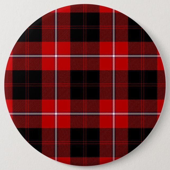 Chapa Redonda De 15 Cm Cunningham Tartan Red Black Plaid (Anverso)
