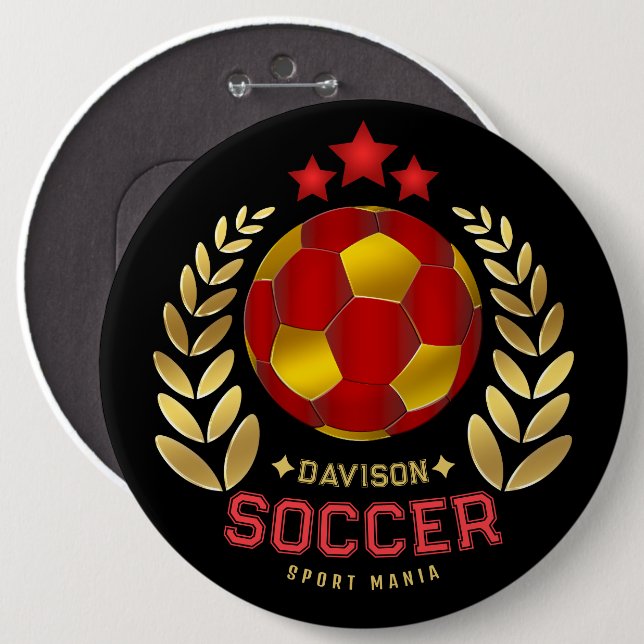 Chapa Redonda De 15 Cm Custom Soccer Emblem Art (Anverso y reverso)