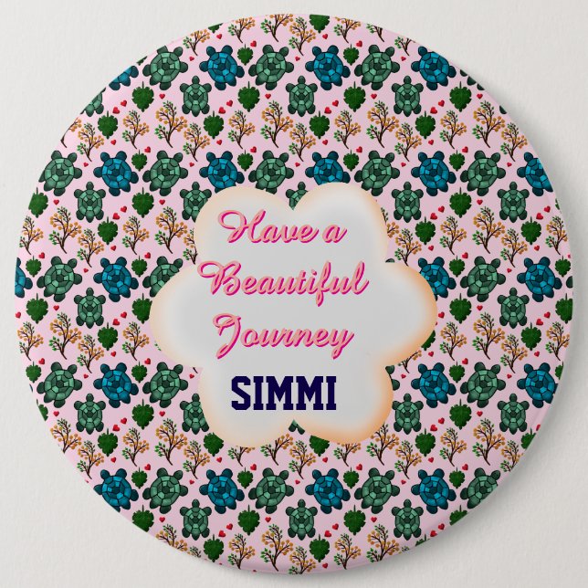 Chapa Redonda De 15 Cm Custom turtle pattern  (Anverso)