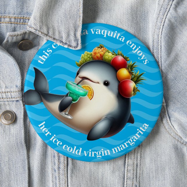 Chapa Redonda De 15 Cm Cute Chiquita Vaquita disfrutando de la Virgen Mar (In situ)