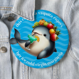 Chapa Redonda De 15 Cm Cute Chiquita Vaquita disfrutando de la Virgen Mar