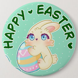 Chapa Redonda De 15 Cm Cute Easter Bunny Hugging Egg