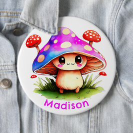 Chapa Redonda De 15 Cm Cute Mushroom