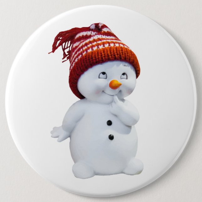 CHAPA REDONDA DE 15 CM CUTE PLAYFUL SNOWMAN (Anverso)
