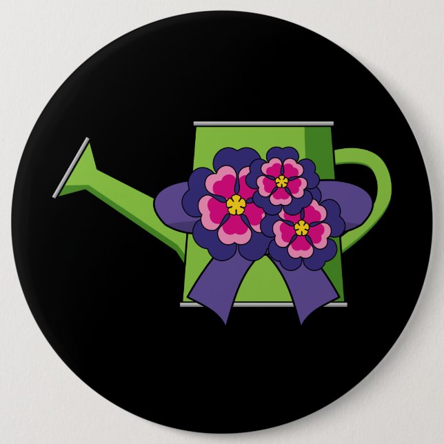 Chapa Redonda De 15 Cm Cute Waters Can con Bouquet de flores (Anverso)