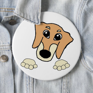 Chapa Redonda De 15 Cm dachshund cervato y crema asomando dibujo animado