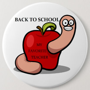 CHAPA REDONDA DE 15 CM "DE VUELTA A LA ESCUELA" APPLE
