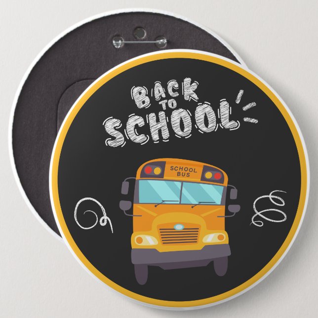 Chapa Redonda De 15 Cm "De vuelta a la escuela" Divertido Chalkboard y au (Anverso y reverso)