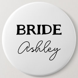 Chapa Redonda De 15 Cm Despedida de Soltera Negra y Blanca Nombre de la N