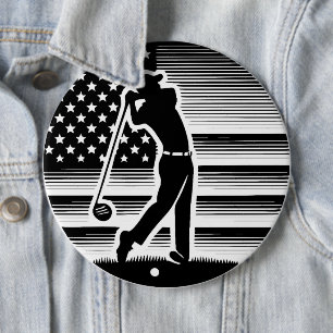 Chapa Redonda De 15 Cm Día de los Padres Golfer, 4 de julio Diseño Patrió