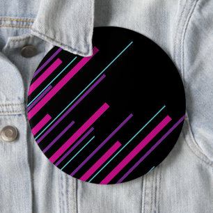 Chapa Redonda De 15 Cm Diagonarios - rosa, púrpura, azul y negro