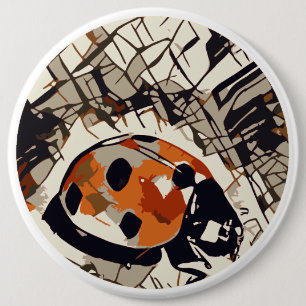 Chapa Redonda De 15 Cm Dibujo estilizado de un insecto rojo