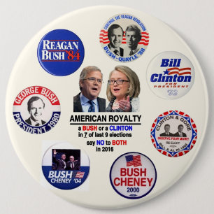 Chapa Redonda De 15 Cm Diga no a Jeb y a Hillary en 2016