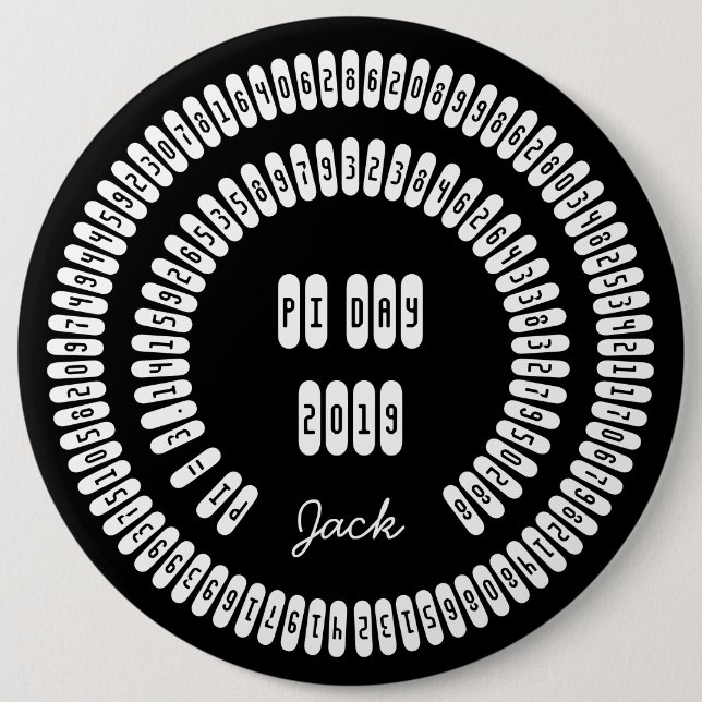 Chapa Redonda De 15 Cm Dígitos matemáticos de Happy Pi Day 2019 3.14 (Anverso)