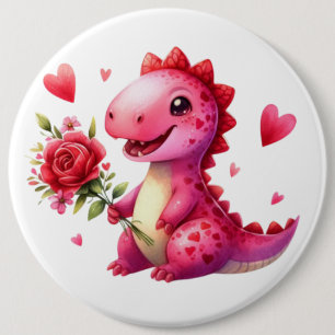 Chapa Redonda De 15 Cm Dinosaurio El día de San Valentín lindo