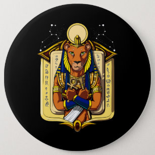 Chapa Redonda De 15 Cm Dios egipcio Bastet de Sekhmet de la leona de la