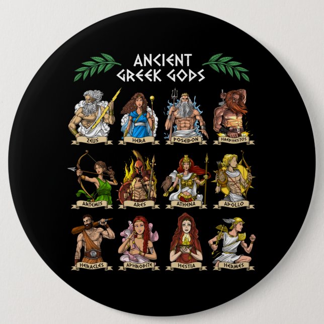 Chapa Redonda De 15 Cm Dioses griegos antiguos (Anverso)