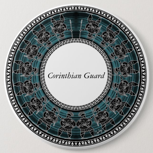 Chapa Redonda De 15 Cm Disco griego retro (Anverso)