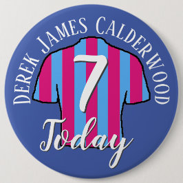 Chapa Redonda De 15 Cm Diseño de camisas de fútbol de cumpleaños para los
