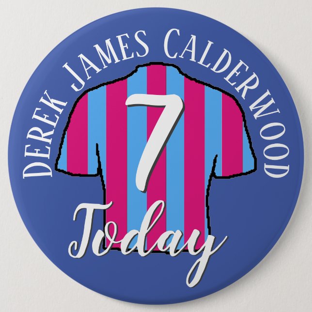 Chapa Redonda De 15 Cm Diseño de camisas de fútbol de cumpleaños para los (Anverso)