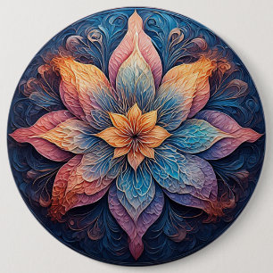 Chapa Redonda De 15 Cm Diseño de Flor de Mandala Colorido