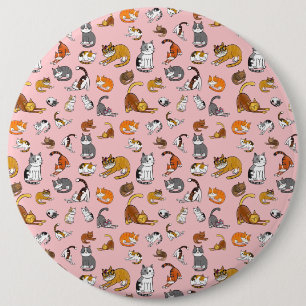 Chapa Redonda De 15 Cm diseño de patrones de gato lindo rosado para los a