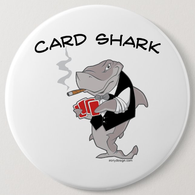 Chapa Redonda De 15 Cm Diseño del jugador de Shark Card (Anverso)