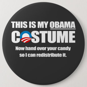Chapa Redonda De 15 Cm Disfraz de Barack Obama