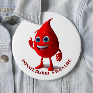 Chapa Redonda De 15 Cm Donación de sangre, tipo de sangre