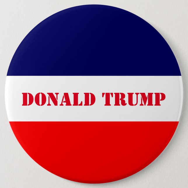Chapa Redonda De 15 Cm Donald Trump (Anverso)