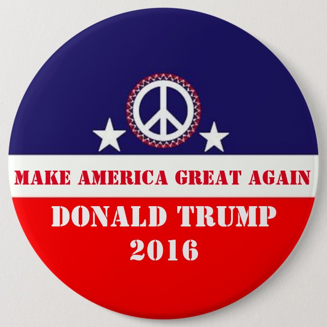 Chapa Redonda De 15 Cm Donald Trump (Anverso)