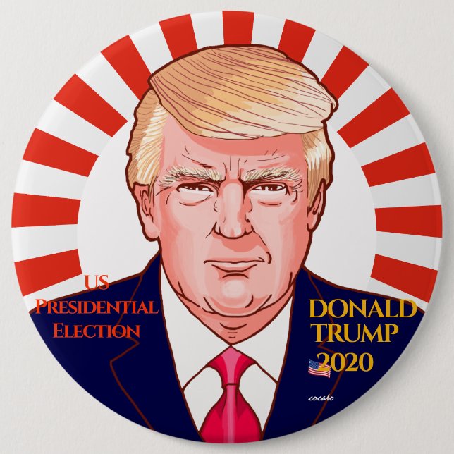 Chapa Redonda De 15 Cm Donald Trump - 2020 - elección presidencial (Anverso)