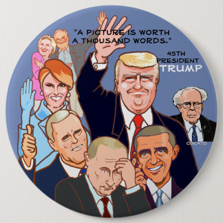 Chapa Redonda De 15 Cm Donald Trump-45th President of the USA.
