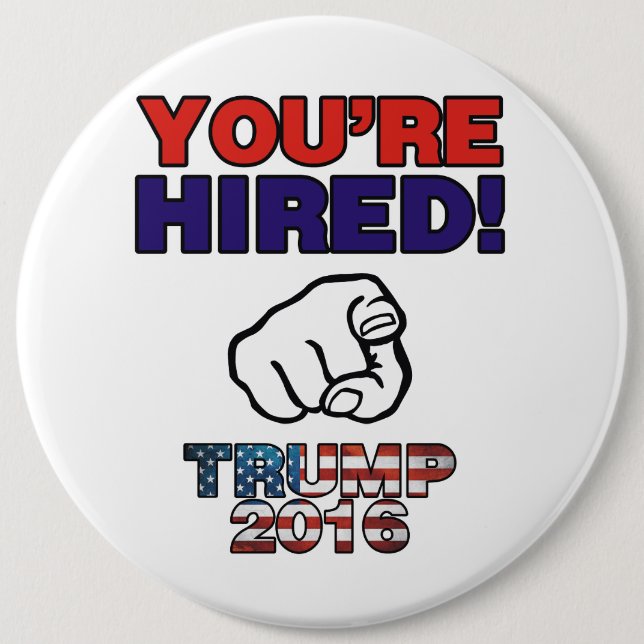 Chapa Redonda De 15 Cm Donald Trump para presidente 2016 (Anverso)