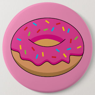 Chapa Redonda De 15 Cm Donut de fresa con Personalizado Sprinkles