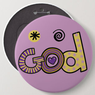 Chapa Redonda De 15 Cm Doodles I Purple I 6x6 Button