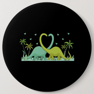 Chapa Redonda De 15 Cm Dos Dinos De Brontosauro Haciendo Un Valente De Fo