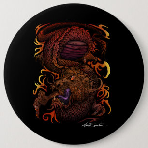 Chapa Redonda De 15 Cm Dragón (Diseño de firma)