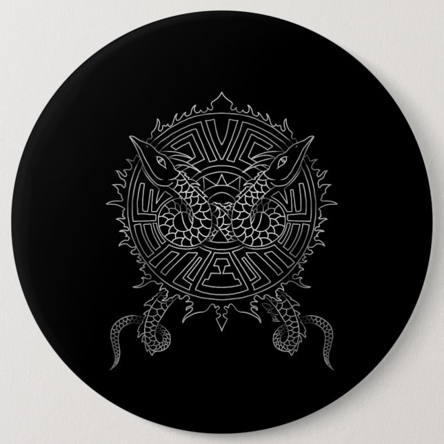 Chapa Redonda De 15 Cm Dragon Mandala Tattoo Design (Anverso)
