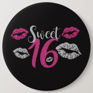 Chapa Redonda De 15 Cm Dulce ENORME 16 del chica del cumpleaños