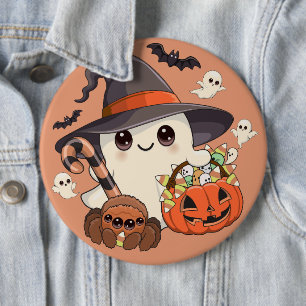 Chapa Redonda De 15 Cm Dulce Fantasma de Halloween en Estilo Kawaii