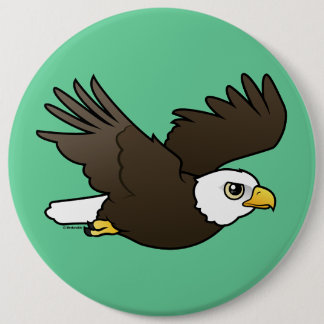 Chapa Redonda De 15 Cm Eagle calvo en vuelo