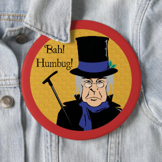 Chapa Redonda De 15 Cm ¡Ebenezer Scrooge Bah! ¡Humbug!