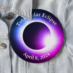 Chapa Redonda De 15 Cm Eclipse solar total 8 de abril de 2024 sol de la l