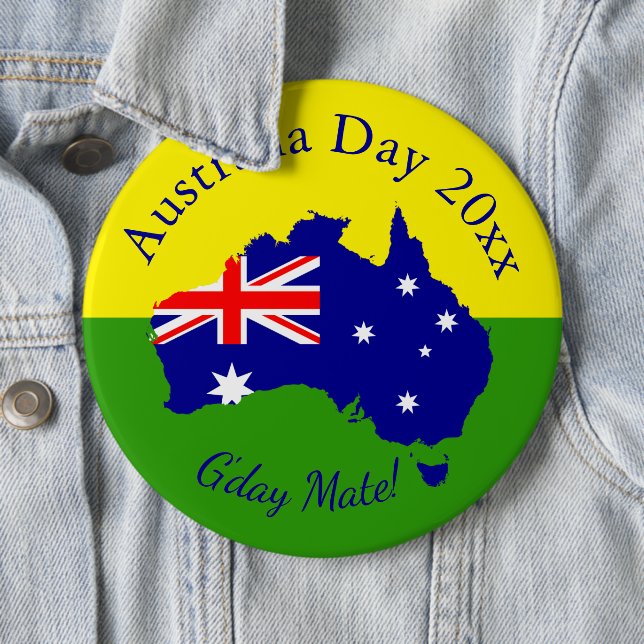 Chapa Redonda De 15 Cm Editar texto coincidiendo con el Día de Australia  (In situ)