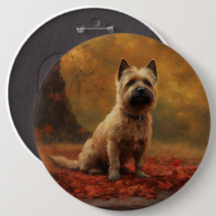 Chapa Redonda De 15 Cm El Cairn Terrier se inspira en las hojas de otoño