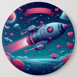 Chapa Redonda De 15 Cm el día de San Valentín Guay/futurista de nave espa